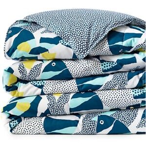 LANDS END Pureloft Printed COMFORTER Size: KING New Color: Baltic Teal Fish